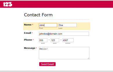 application forms template contact form