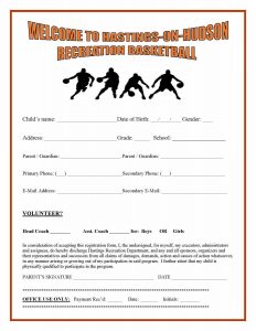 application forms template rec basketball registration page
