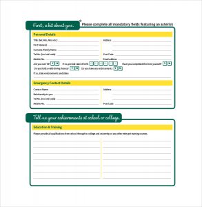 application forms templates application form template