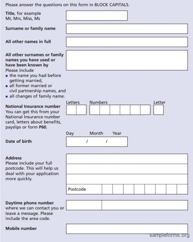 application forms templates