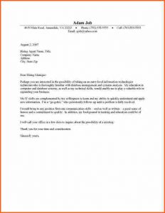 application letters example cover letter for college student student cover