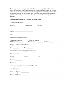 application letters example questionnaire template word