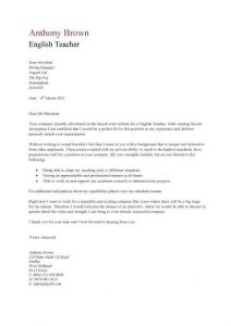 application template word pic english teacher cover letter
