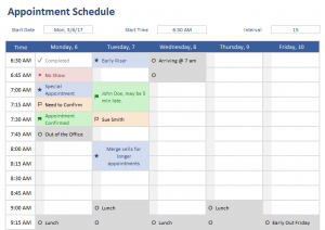 appointment schedules templates appointment schedule template