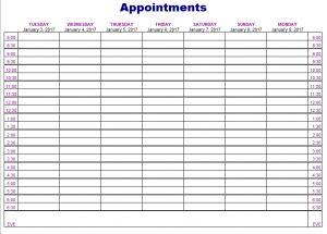 appointment schedules templates appointments schedule template