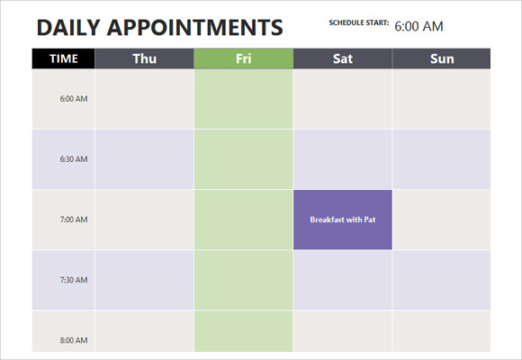 appointment scheduling template
