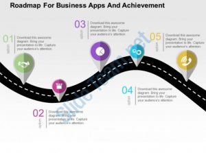 apps design template roadmap for business apps and achievement flat powerpoint design slide