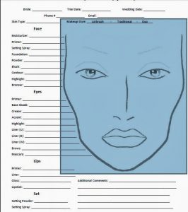 artist contract template face chart