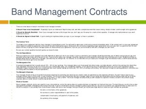 artist management contract music business artist management contracts