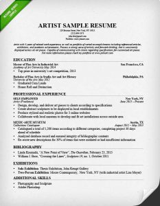 artist resume template artist resume sample
