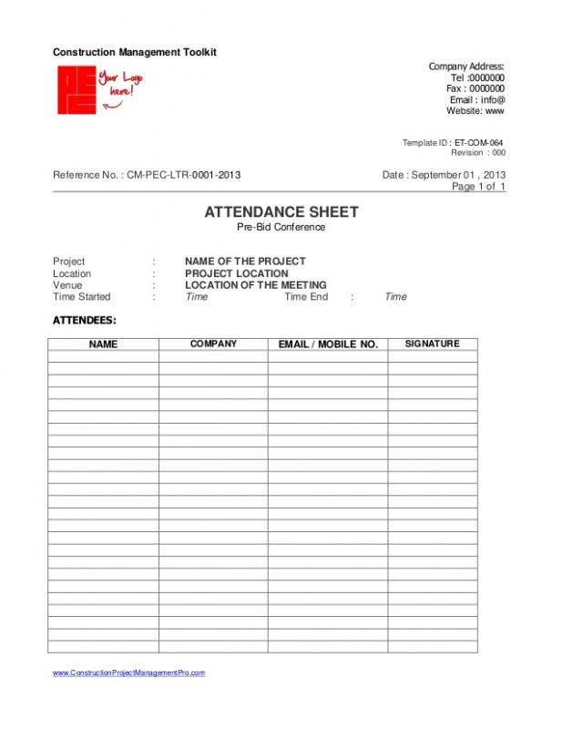 attendance sheet excel