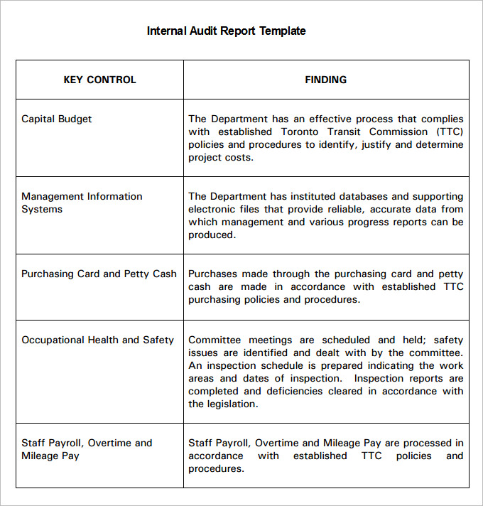 audit report example
