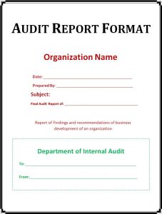 audit report example uncategorized very simple audit report format template example with organization name and department