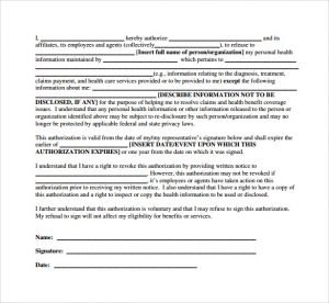authorization to release medical records downloadable hipaa authorization form