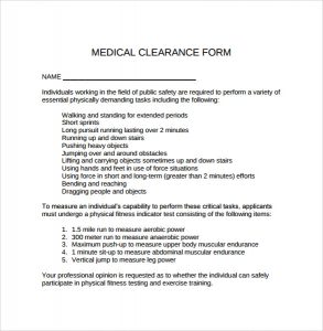 authorization to release medical records medical clearance form download in pdf