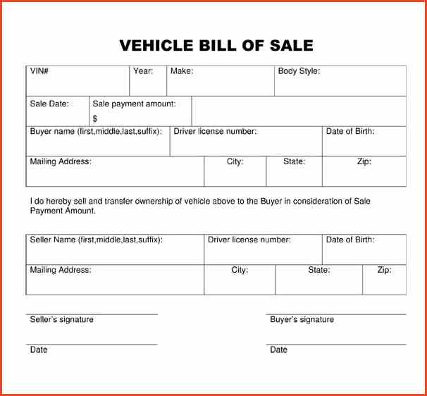 auto bill of sale pdf