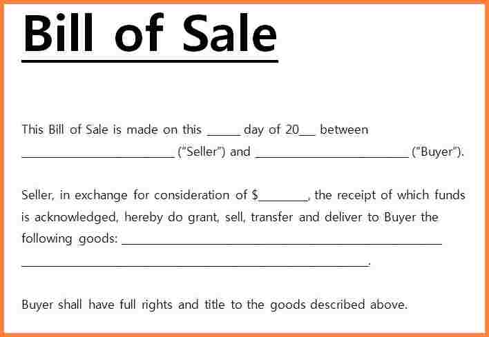 automobile bill of sale template