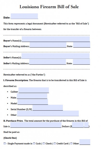 automotive bill of sale form
