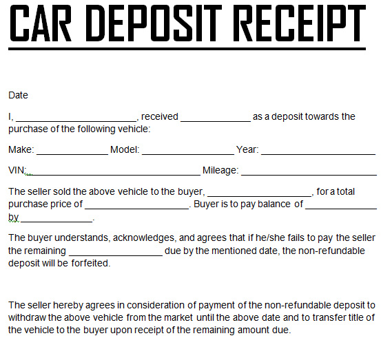 automotive bill of sale template