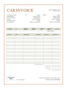 automotive repair invoices