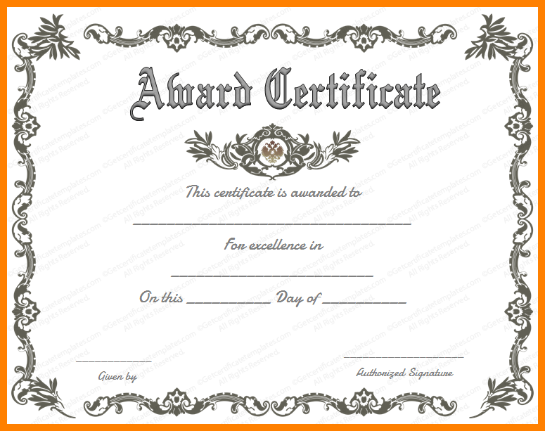 award certificate template free