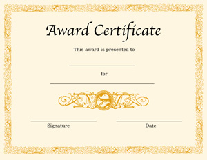 award certificate template free
