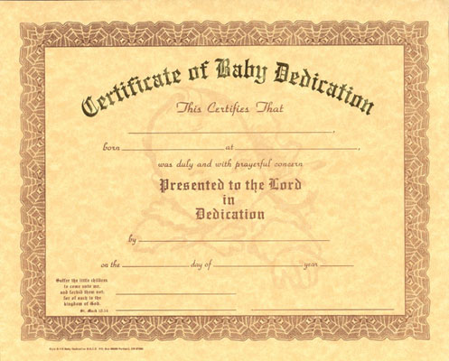 baby dedication certificate