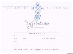 baby dedication certificate christian baby dedication certificate