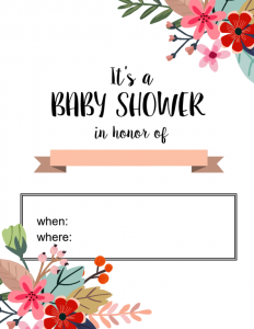 baby shower card printable shower