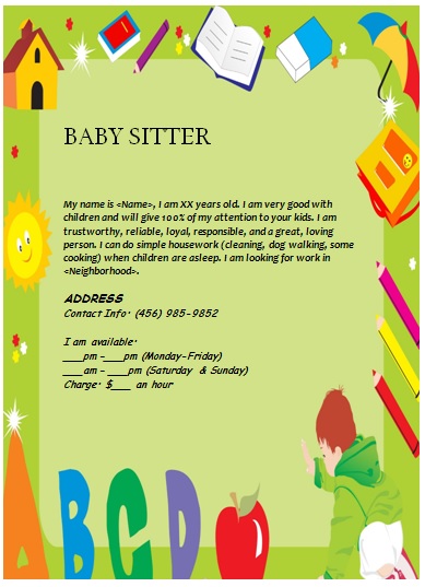 babysitting flyers examples