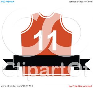 banner template free clipart of a blank black banner over an orange basketball jersey royalty free vector illustration