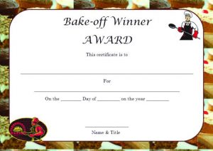 banner template word bake off winner certificate template