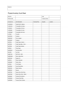 bar inventory list physical inventory count sheet