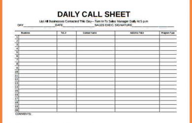 bar inventory spreadsheet sales call log spreadsheet daily call sheet free pdf template download
