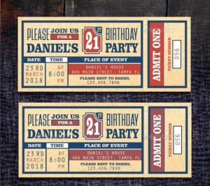 baseball ticket template birthday party ticket invitation