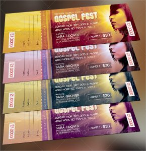 baseball ticket template gospel fest concert ticket template