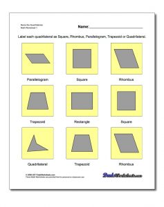 basic geometry worksheets quadrilaterals v