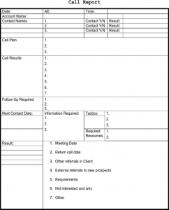 basic job application form sales call report template