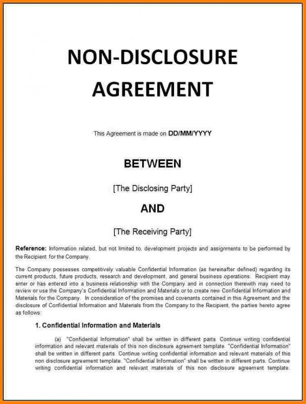 basic non disclosure agreement