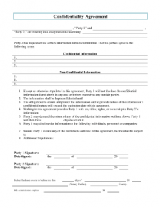 basic non disclosure agreement confidentiality agreement