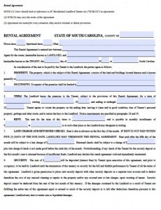 basic rental agreement or residential lease word doc south carolina standard residential lease agreement x