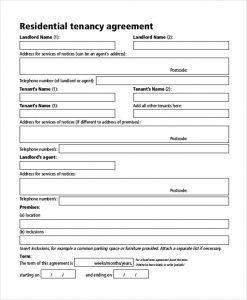 basic rental agreement pdf residential tenancy agreement form