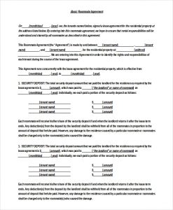 basic rental agreement word document doc format basic roommate agreement free download