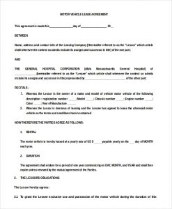 basic rental agreement word document motor vehicle simple rental agreement doc free download