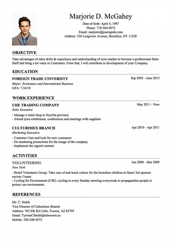 basic resume sample