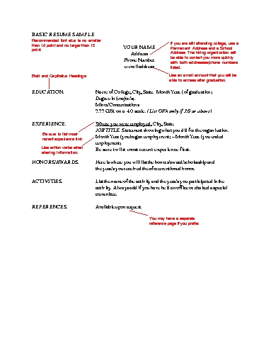basic resume samples