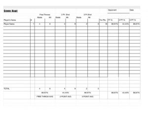 basketball player evaluation form basketball stat sheet