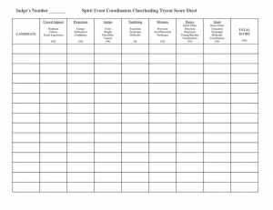 basketball tryout evaluation form spirit event coordiators cheerleading tryout score sheet