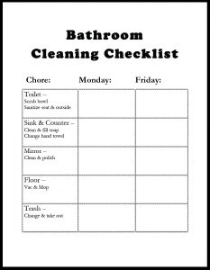 bathroom cleaning schedule bathroomchartphoto