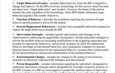 behavior modification plan behavior intervention plan